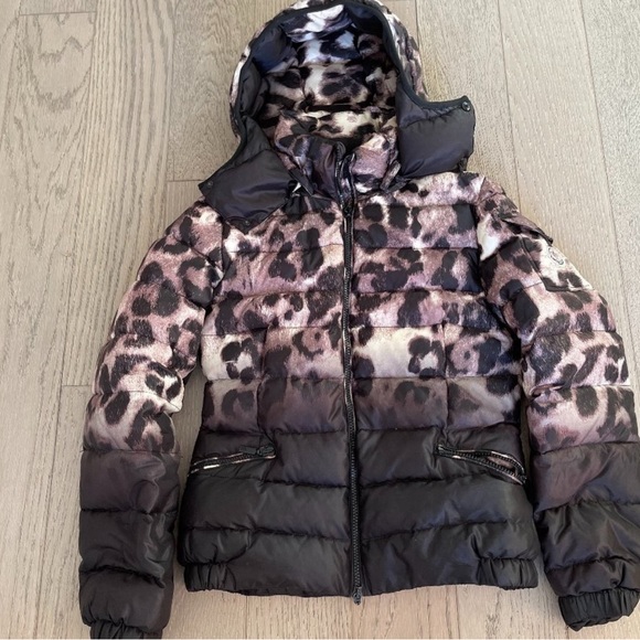 Moncler saby coat down Leopard Hood With Logo - Picture 1 of 9